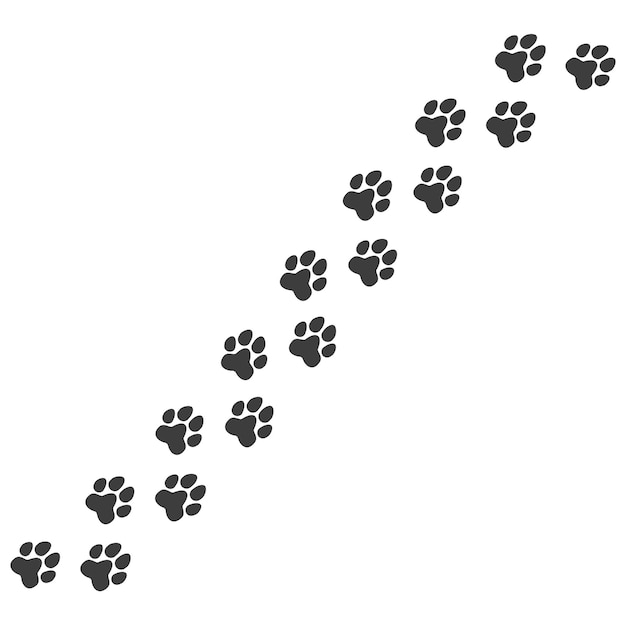 Katzen- oder Hundepfoten-Haustierfußspurabdruck