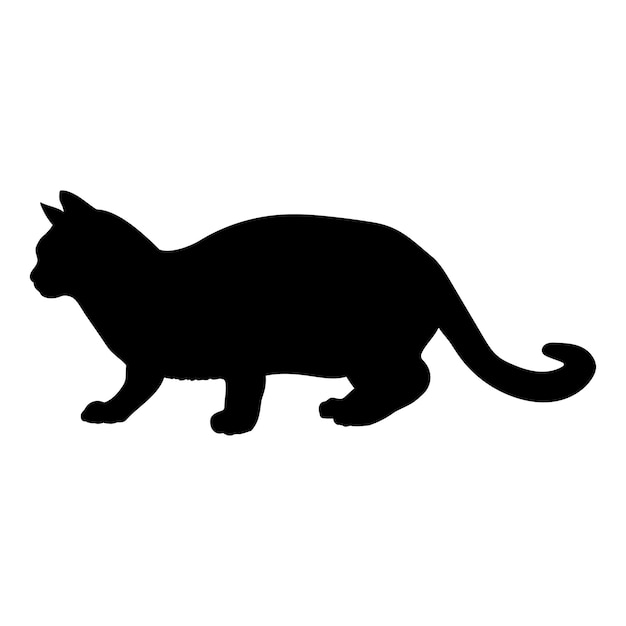 Katzen-Silhouette-Rassen Katzen-Logo-Monogramm-Vektor