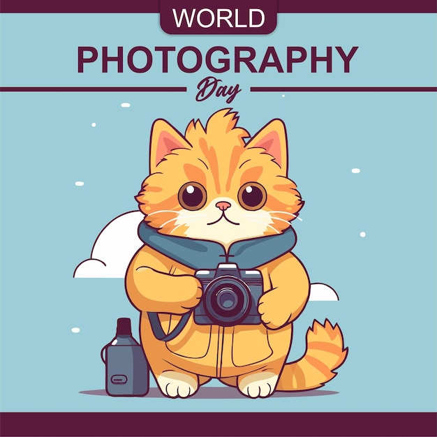 Katzen stehen und feiern den welttag der fotografie