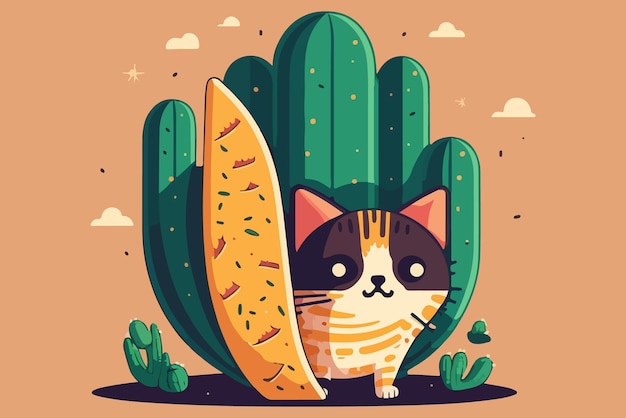 Katzen-taco-vektorillustration