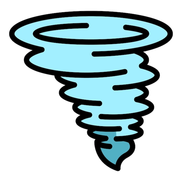 Katzen-Tornado-Symbol Umriss Katastrophe Tornado-Vektor-Symbole Farbe flach isoliert