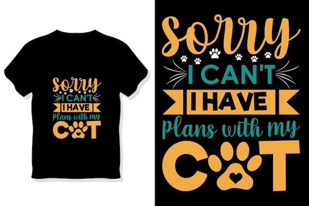 Katzen-typografie-t-shirt-design oder katzen-svg-t-shirt