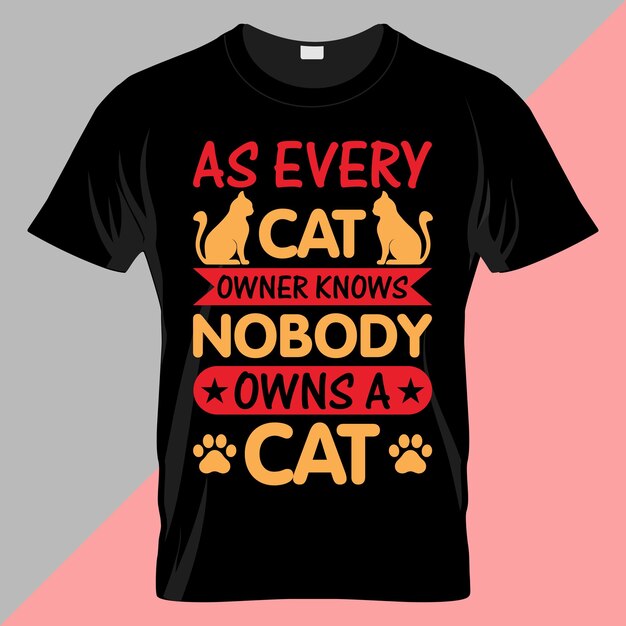 Katzen-Typografie-T-Shirt-Vektordesign