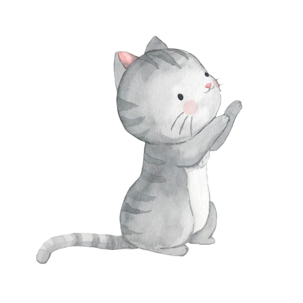 Katzenaquarellillustration für Kinder