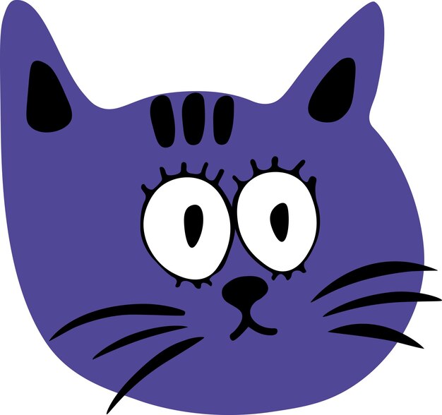 Katzenillustration maskottchen logo katze violett