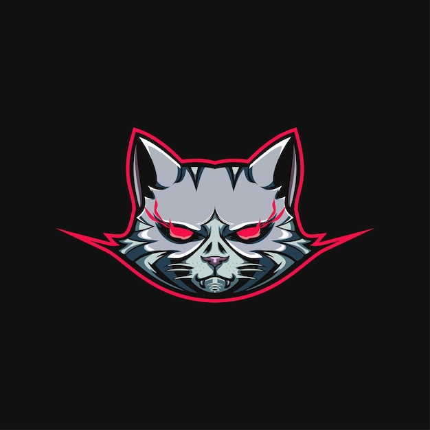 Katzenmaskottchen für Esport-Logo