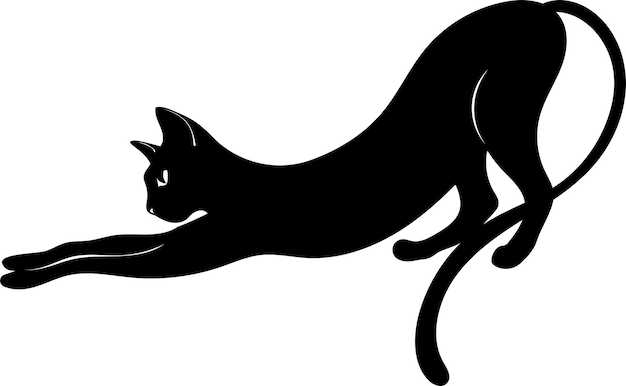 Katzensilhouette Schwarze Katze Mystische Katze Vektorillustration