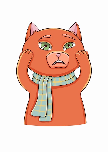 Katzensticker-Vektorillustrations-Set