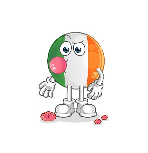 Kaugummi-vektorzeichentrickfilm-figur der irischen flagge