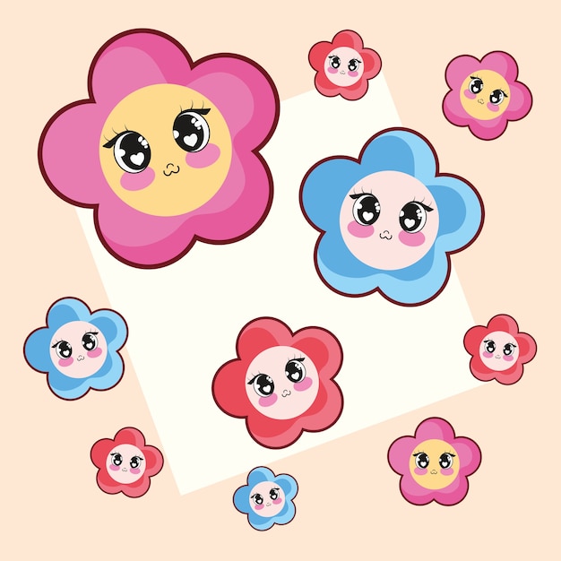 Kawaii blumen design