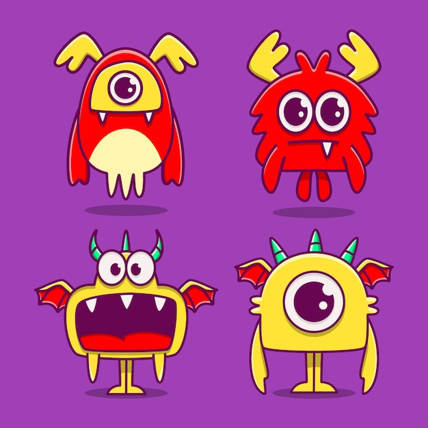 Kawaii Cartoon Monster Doodle Design