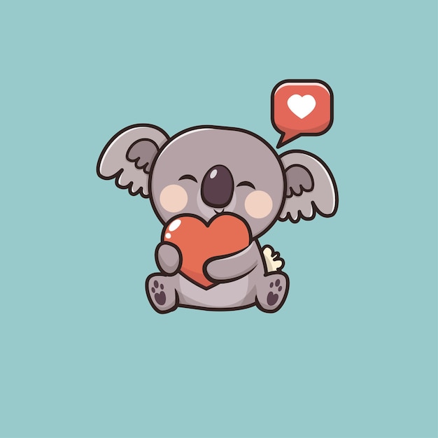 Kawaii cute animal koala icon maskottchen illustration