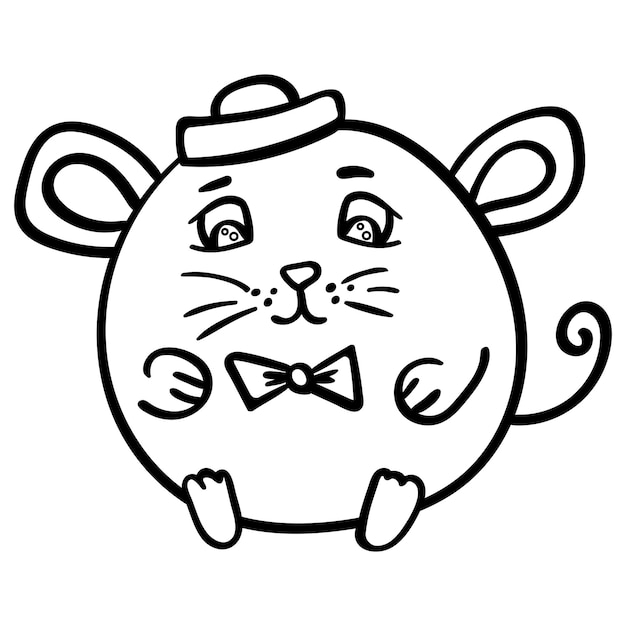 Kawaii maus oder ratte in einem matrosenhut