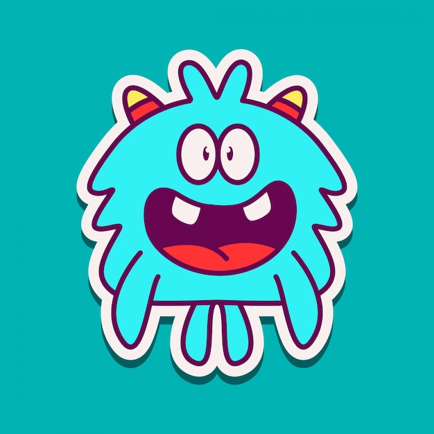 Kawaii monster doodle design-vorlage