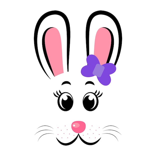 Kawaii osterhase hasengesicht vektorillustration