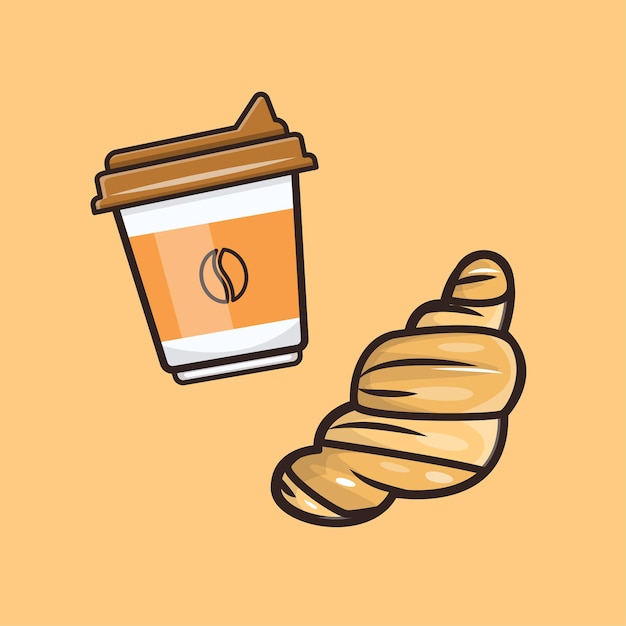 Kawaii Süße Kaffeeillustration