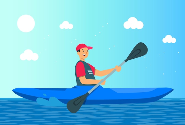Kayak-Konzept-Illustration stilvoll und wunderschön