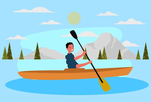 Kayak-Konzept-Illustration stilvoll und wunderschön