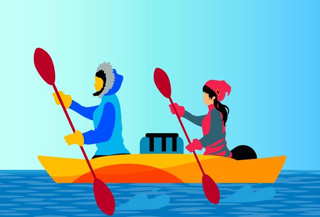 Kayak-Konzept-Illustration Stilvoll und wunderschön
