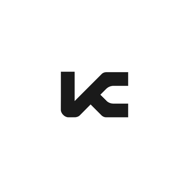 KC anfängliche Monogramm-Vektorsymbolillustration