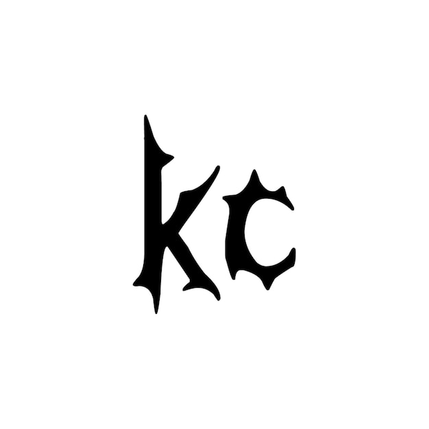 KC-Monogramm-Logo-Design, Buchstabe, Text, Name, Symbol, monochromes Logo, Alphabet-Zeichen, einfaches Logo