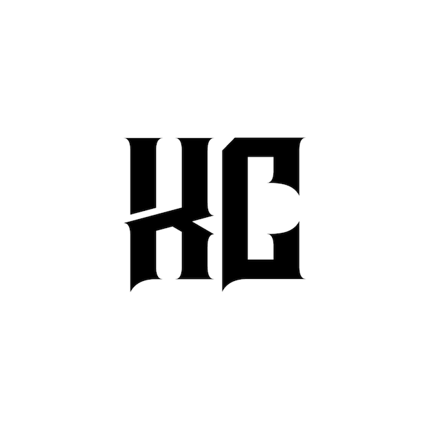KC-Monogramm-Logo-Design, Buchstabe, Text, Name, Symbol, monochromes Logo, Alphabet-Zeichen, einfaches Logo