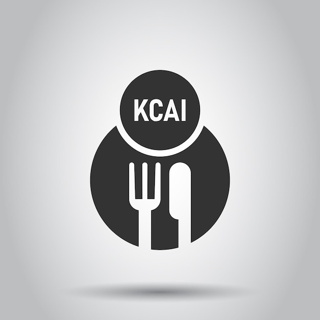 Kcal-symbol im flachen stil diät-vektorillustration auf weißem, isoliertem hintergrund kalorien-geschäftskonzept
