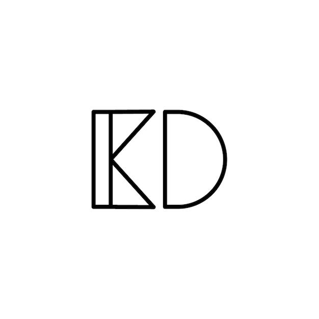 KD Monogramm Logo Design Buchstaben Text Name Symbol Monochrom Logotyp Alphabet Zeichen einfaches Logo