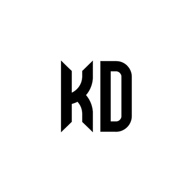 KD Monogramm Logo Design Buchstaben Text Name Symbol Monochrom Logotyp Alphabet Zeichen einfaches Logo
