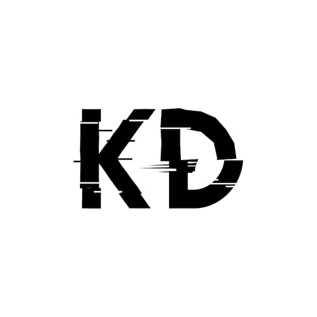 KD Monogramm Logo Design Buchstaben Text Name Symbol Monochrom Logotyp Alphabet Zeichen einfaches Logo