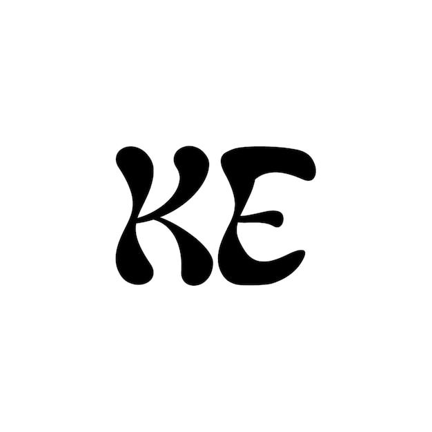 KE-Monogramm-Logo-Design, Buchstabe, Text, Name, Symbol, einfarbig, Logo, Alphabet, Zeichen, einfaches Logo