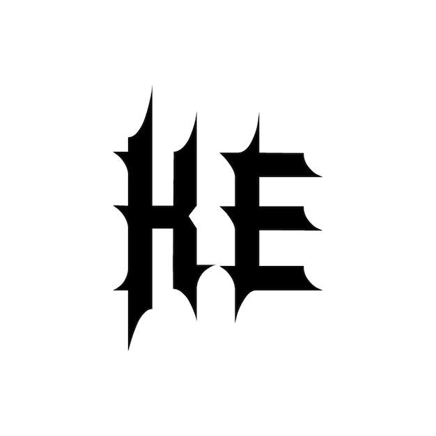 KE-Monogramm-Logo-Design, Buchstabe, Text, Name, Symbol, einfarbig, Logo, Alphabet, Zeichen, einfaches Logo