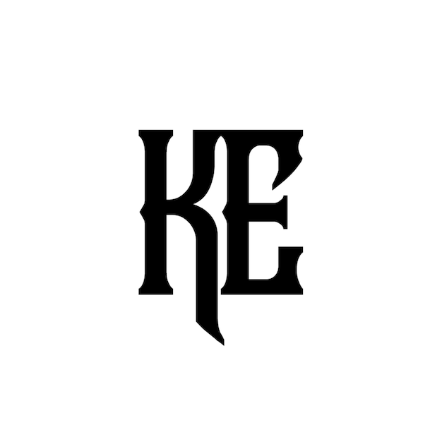 KE Monogramm Logo Design Buchstabe Text Name Symbol Monochrome Logo Alphabet Zeichen Einfaches Logo