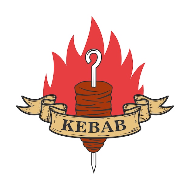 Vektor kebab emblem vorlage. fast food.