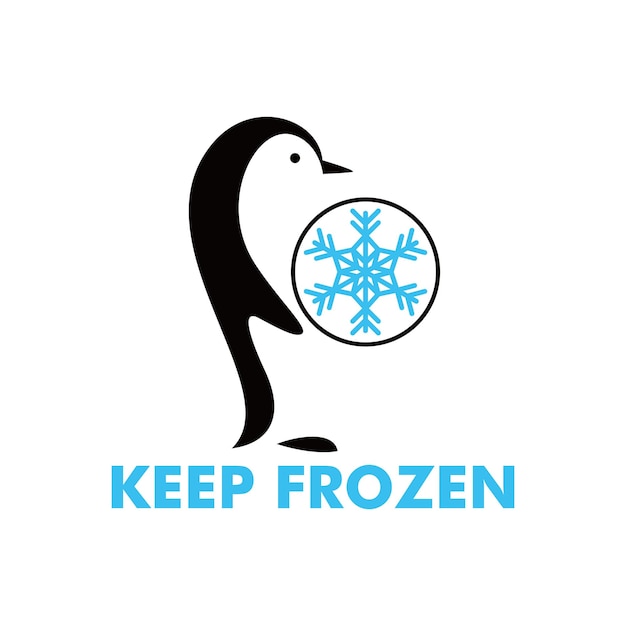 Keep frozen etikettentwurf kaltes produktzeichen und -symbol