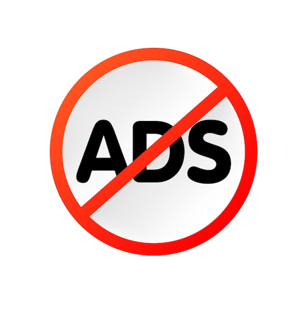 Kein Anzeigen-Symbol Flach keine Anzeigen Anzeigen sind verboten Vektor-Symbole