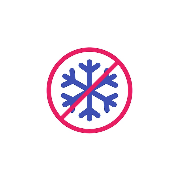 Kein frostsymbol mit schneeflockenvektorzeichen