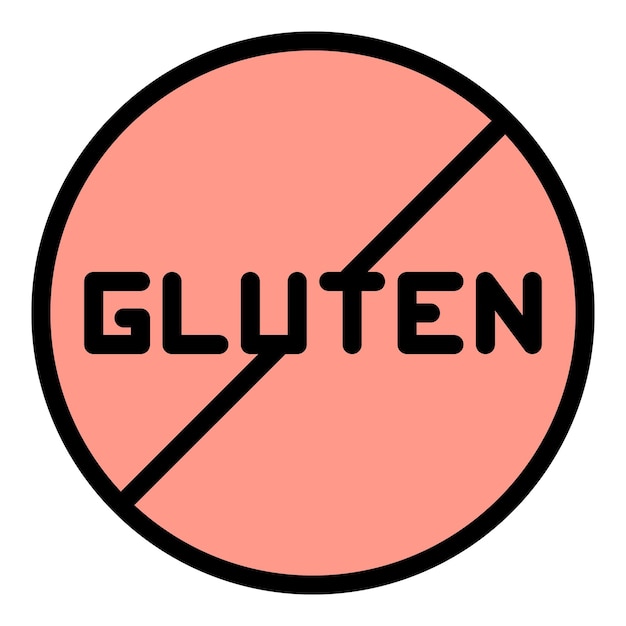Vektor kein gluten-symbol-umrissvektor kostenlose lebensmittel milchproduktfarbe flach