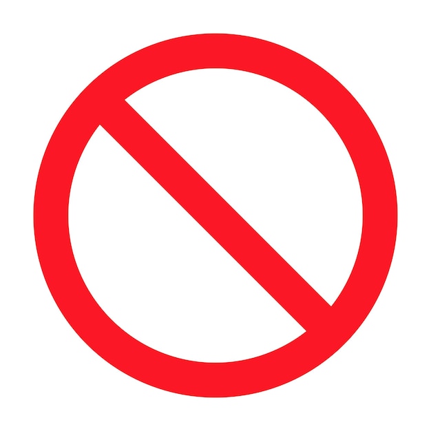 Kein Symbol. Verbot rotes Stoppschild. Kein Einlass.