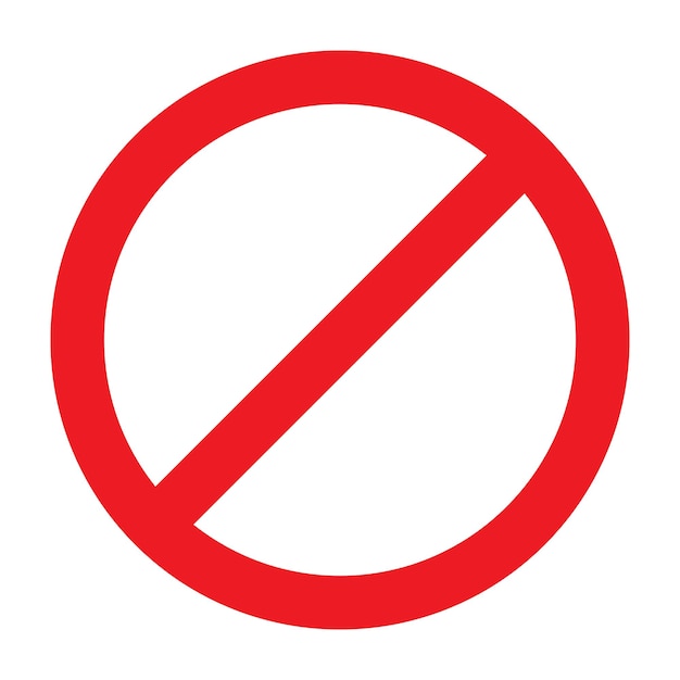 Kein Symbolkreis. Verbot rotes Stoppschild. Kein Eintrittssymbol.
