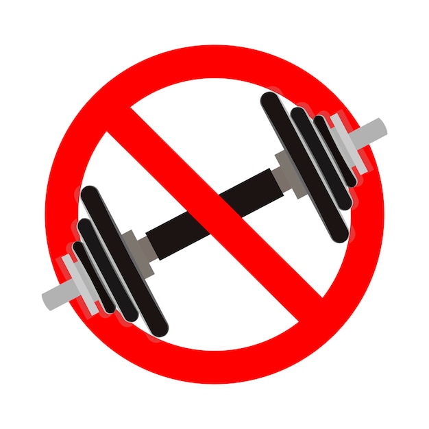 Kein übungsverbot fitness-symbol