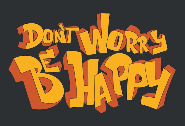 Keine sorge, sei glücklich. positives inspirierendes zitat.