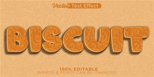 Keks-Vektor-Texteffekt, editierbares Alphabet, Snack, Keks-Essen