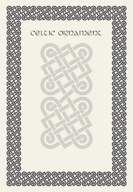 Keltischer knoten geflochtene rahmenrandverzierung rechteckgröße