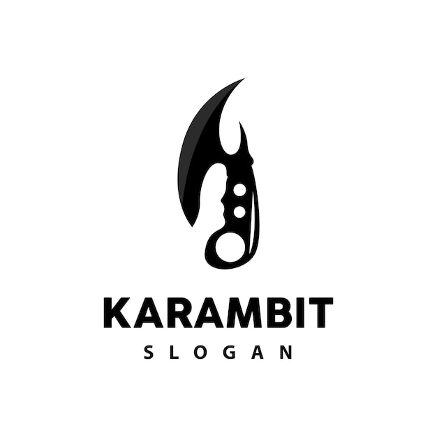 Vektor kerambit, logo, indonesien, kampf, waffe, vektor, ninja, kampf, werkzeug, einfache, design, schablone, abbildung, symbol, icon