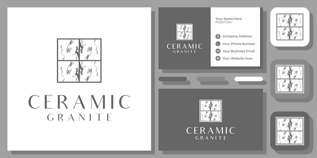 Keramik-granit-wand-bodenstein-marmor-fliesen-innenluxus-elegantes logo-design mit visitenkarte