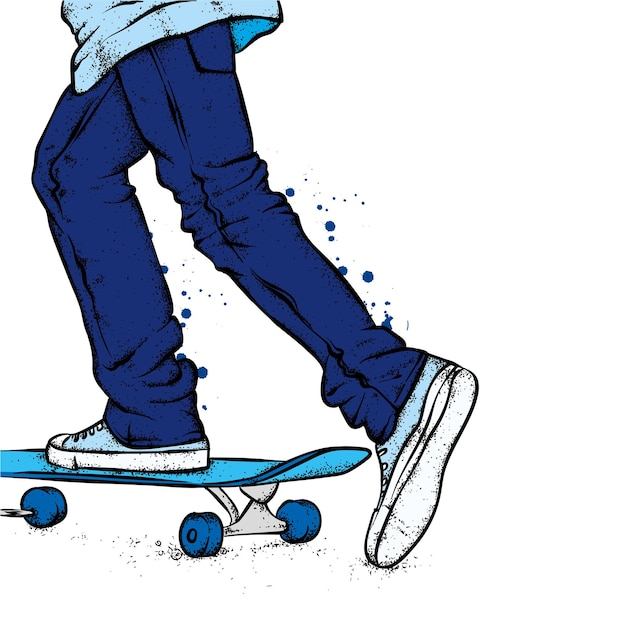Kerl und skateboard