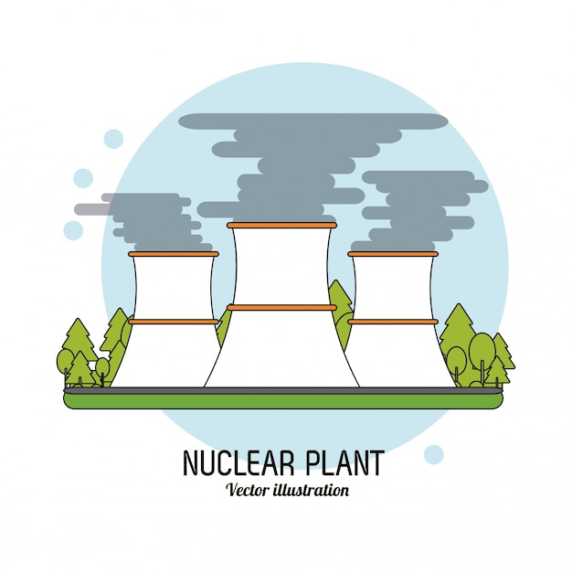 Vektor kernkraftwerk im bunten design