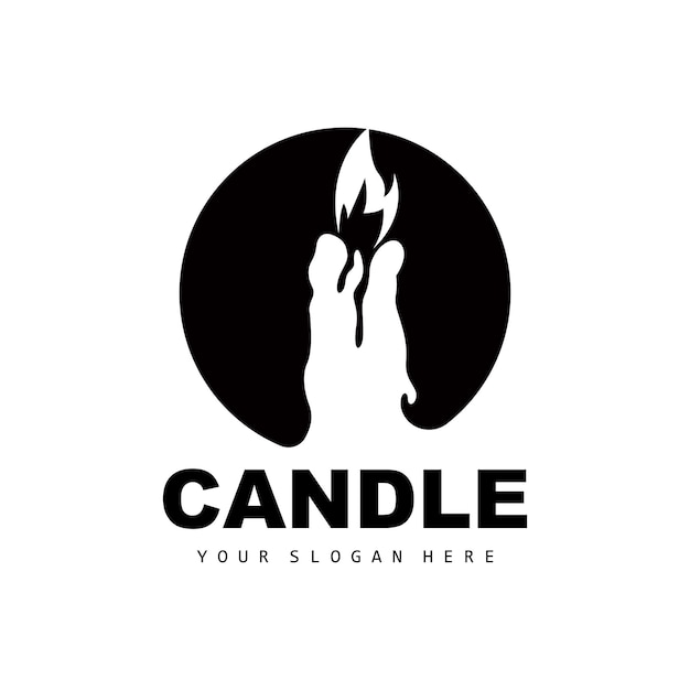 Kerze-logo elegantes romantisches candle-light-dinner flamme-licht-design traditioneller spa-kerze-vektor