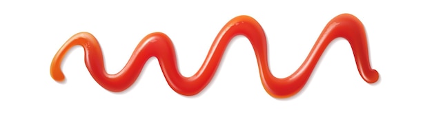 Ketchup-Abstrich. Tomatensauce Fleck Draufsicht, flüssige Chilipaste verschmiert Mockup, Gemüsepaste Textur für Menüs und Produktwerbung, Grillkochzutat realistische 3D-Vektorillustration